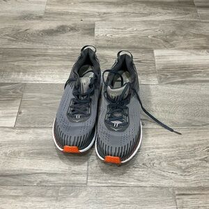 Hoka Gray and Orange Athletic Shoes